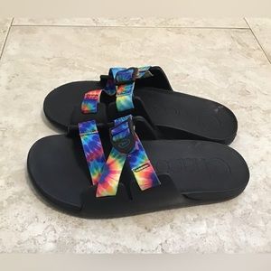 Youth Chaco Chillos Slides Flip Floos Sandals Rainbow Sz 6